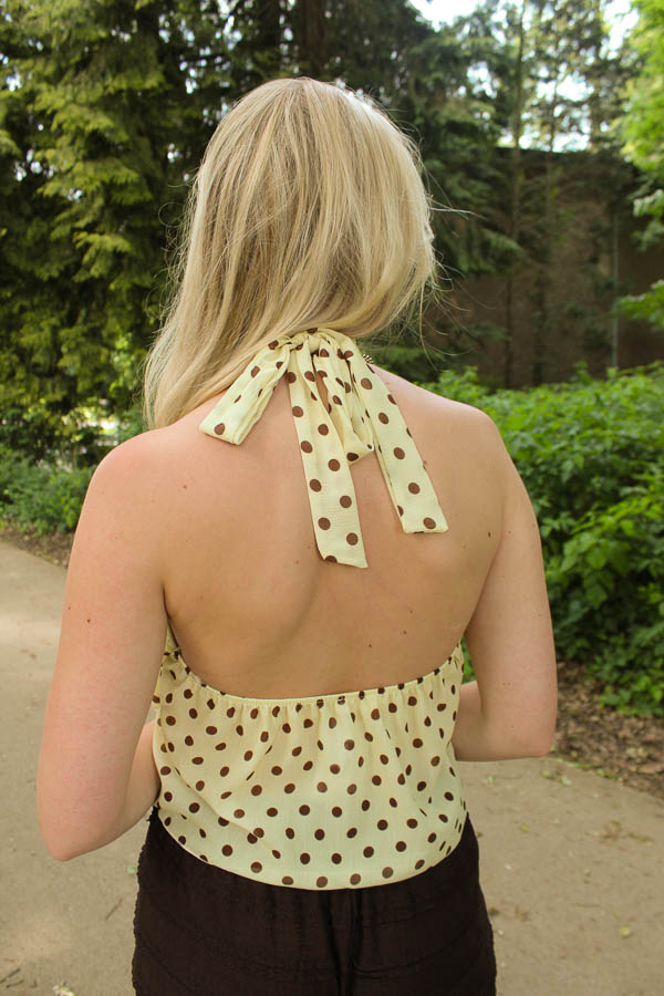 Halter top stippen geel | Fay - Afbeelding 3