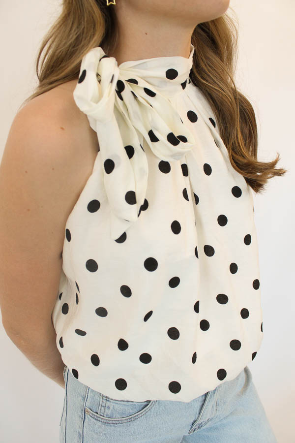 Halter top stippen wit | Suus - Afbeelding 2
