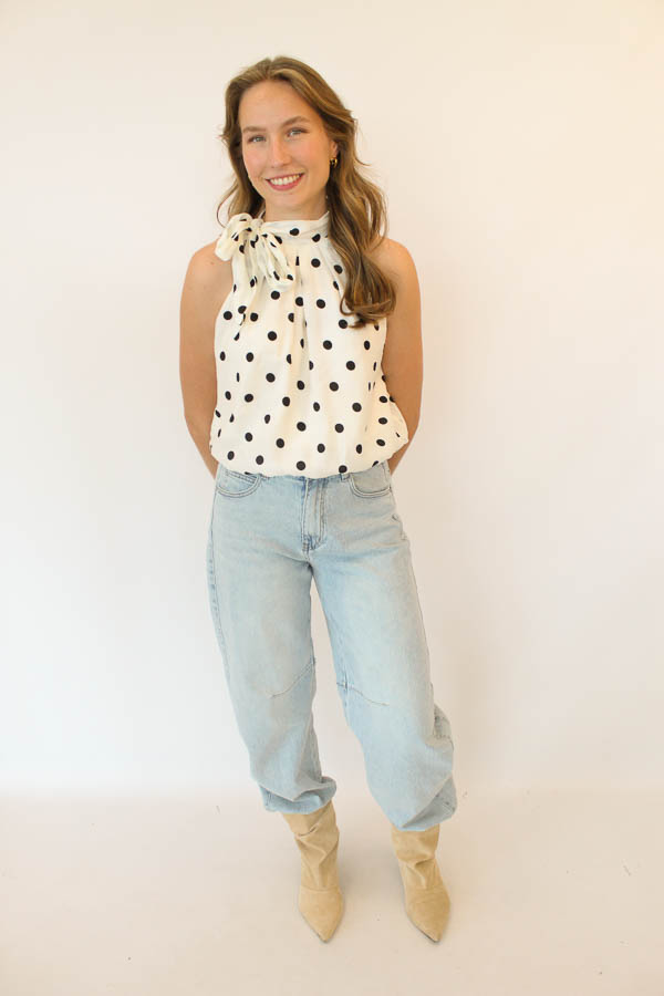 Halter top stippen wit | Suus - Afbeelding 3