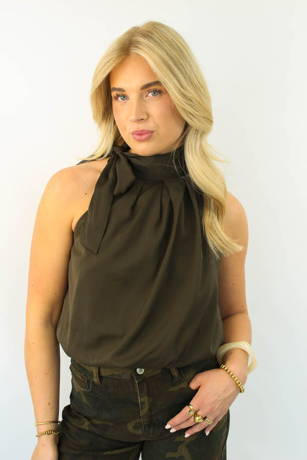 Haltertop strik army | Liz 