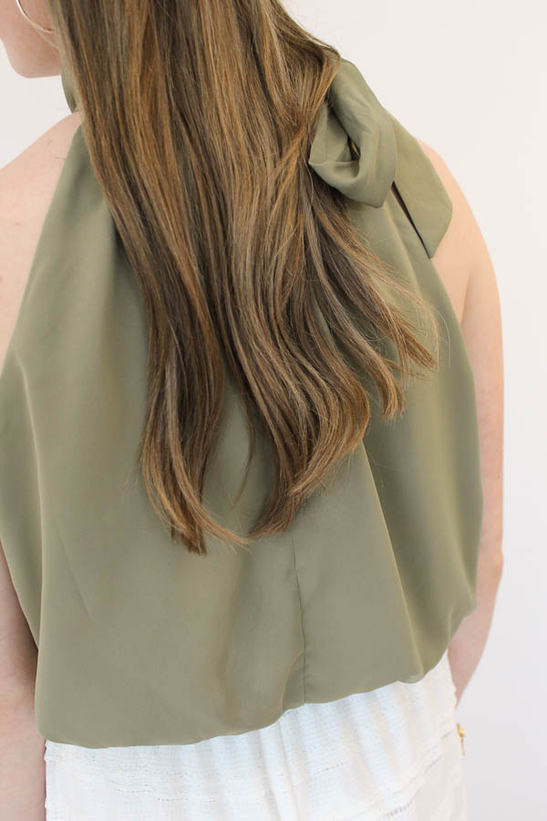 Haltertop strik khaki | Liz - Afbeelding 4