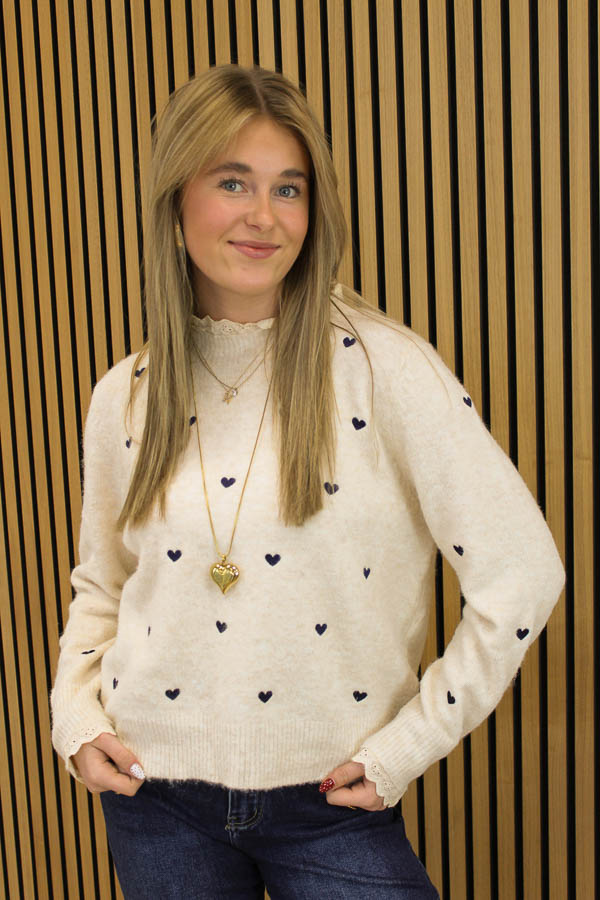 Hartjes trui beige | Noor - Afbeelding 3