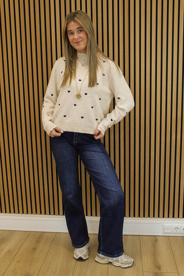 Hartjes trui beige | Noor - Afbeelding 2