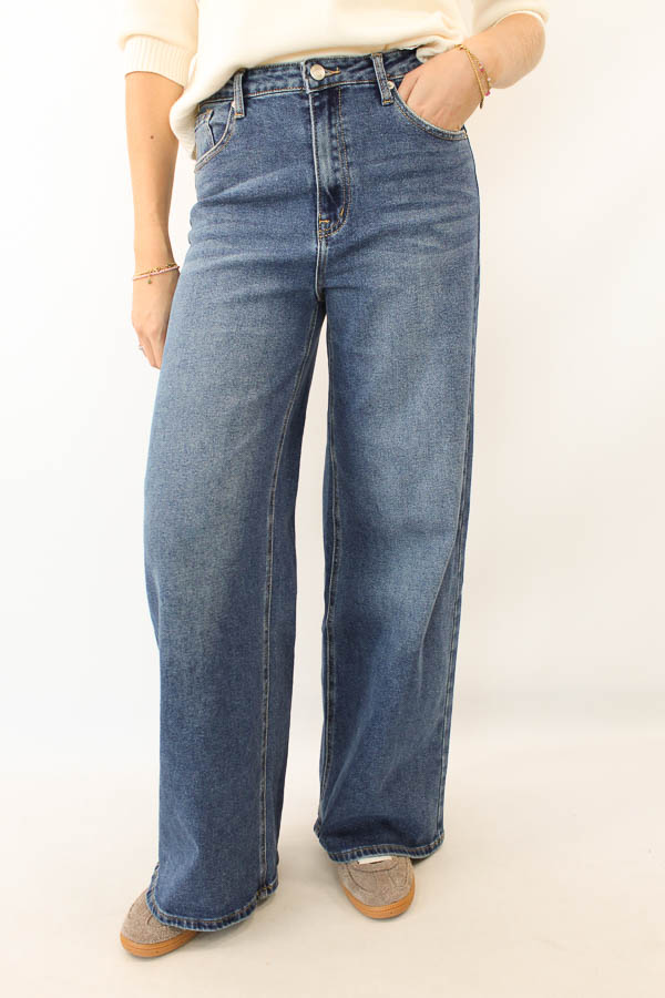 High Rise WideLeg jeans blauw 