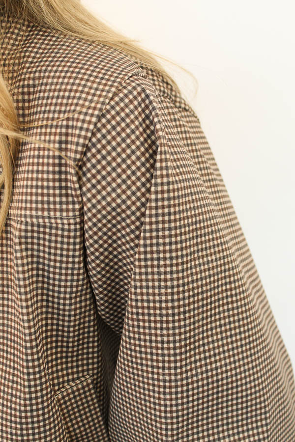 Jacket ruiten bruin | Joán  - Afbeelding 3