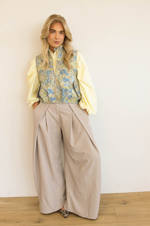 Jacquard gilet print blauw - Afbeelding 2