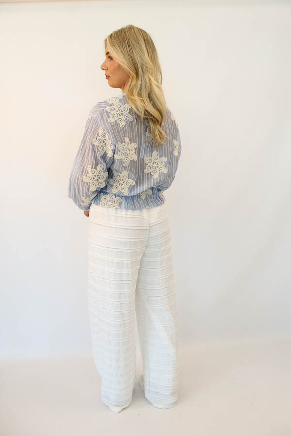 Jas geborduurd blauw | Hanne - Afbeelding 3