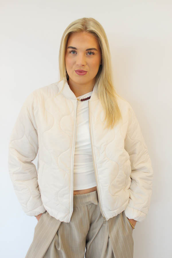 Jas gewatteerd beige | Kiara