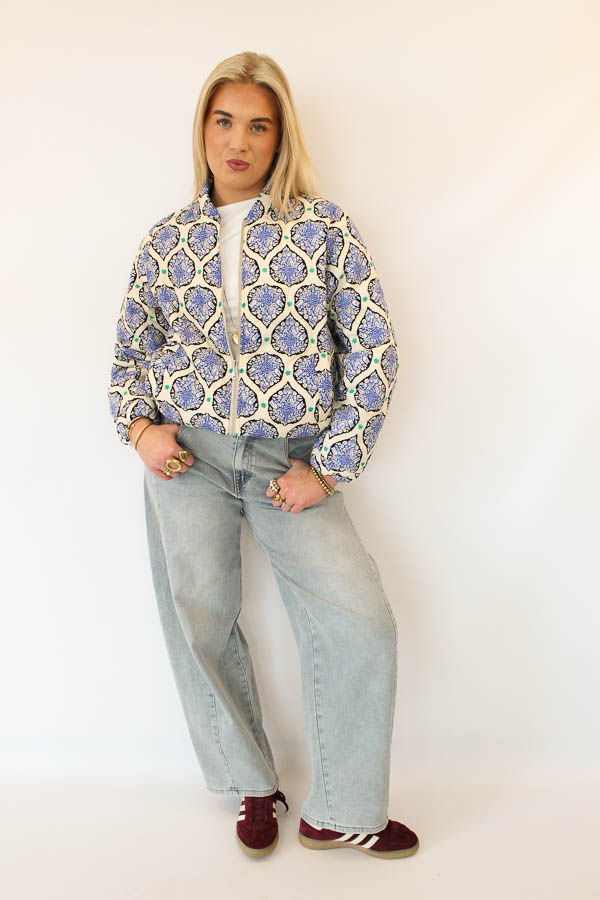 Jas gewatteerd blauw | Mikki - Afbeelding 3