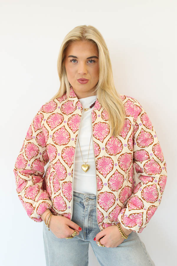 Jas gewatteerd roze | Mikki