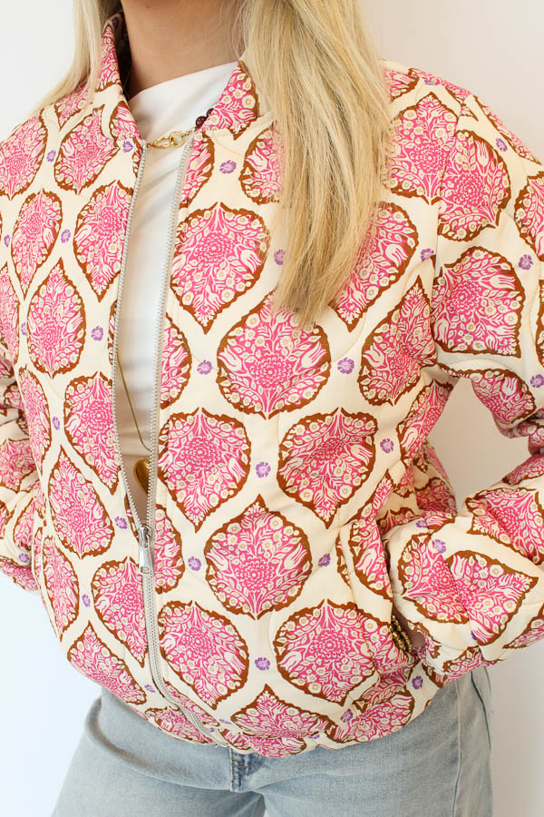 Jas gewatteerd roze | Mikki - Afbeelding 2