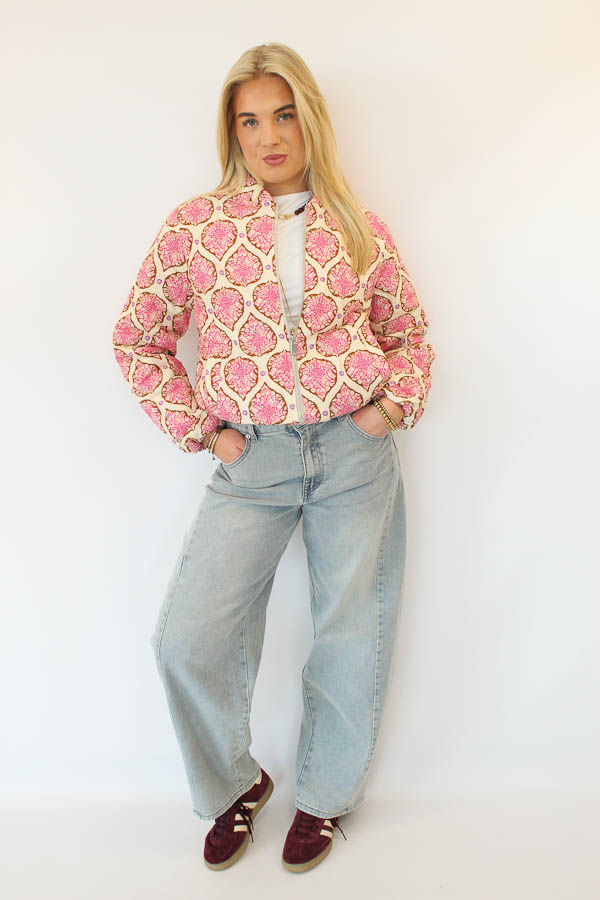 Jas gewatteerd roze | Mikki - Afbeelding 3