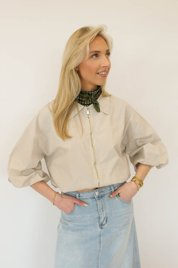 Jas korte mouw beige | Beau