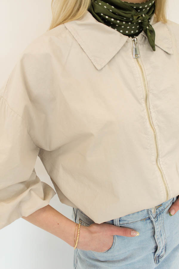 Jas korte mouw beige | Beau - Afbeelding 2