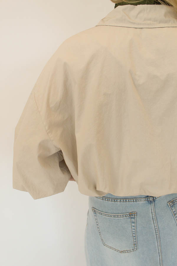 Jas korte mouw beige | Beau - Afbeelding 3