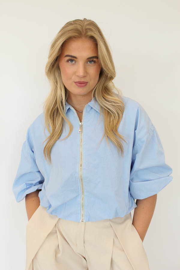 Jas korte mouw blauw | Beau