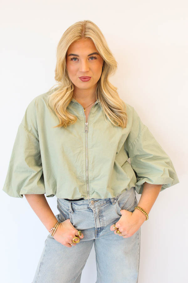 Jas korte mouw groen | Beau