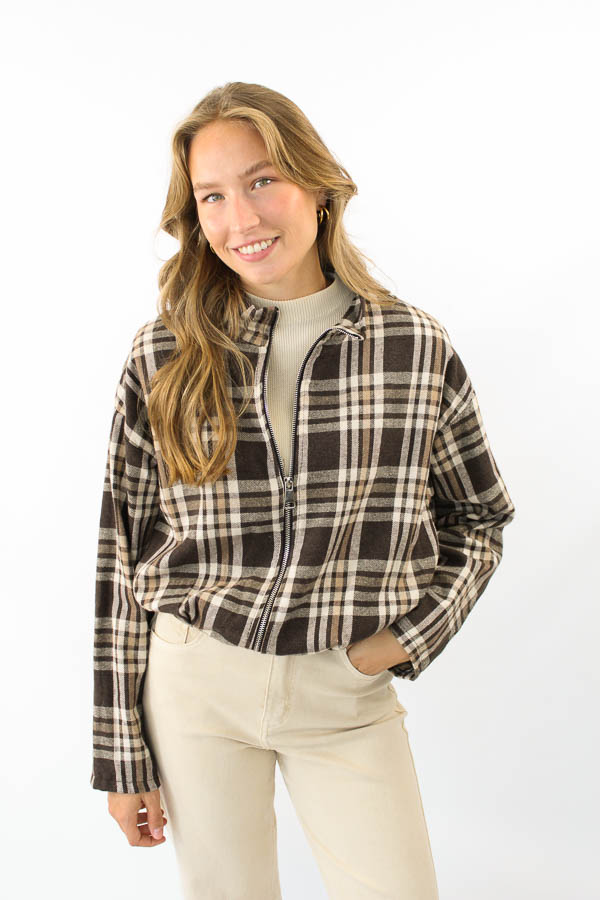Jas met ruitpatroon bruin | Lois