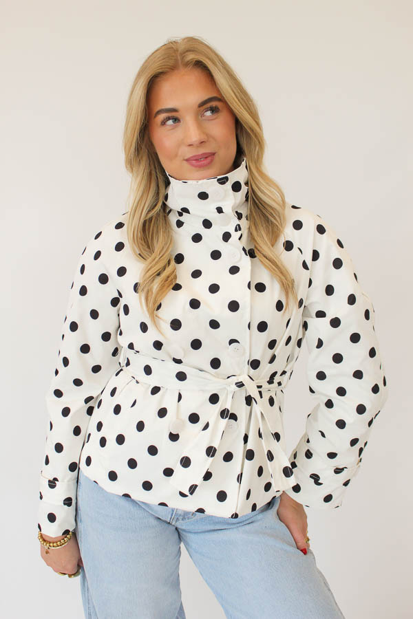 Jas met stippen wit | Sophia