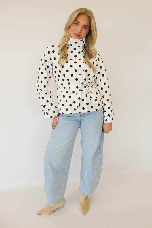 Jas met stippen wit | Sophia - Afbeelding 3