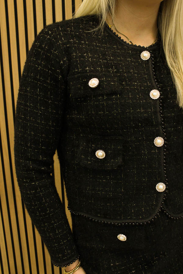 Jas parels zwart | Coco - Afbeelding 1