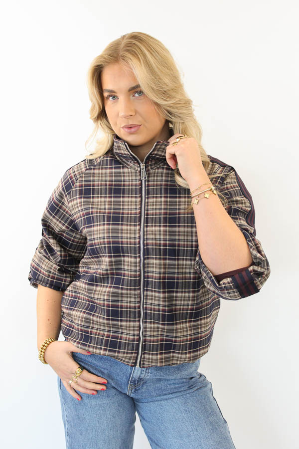 Jas ruiten bies navy | Adelle - Afbeelding 2