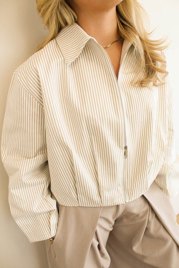 Jas strepen beige | Lindy
