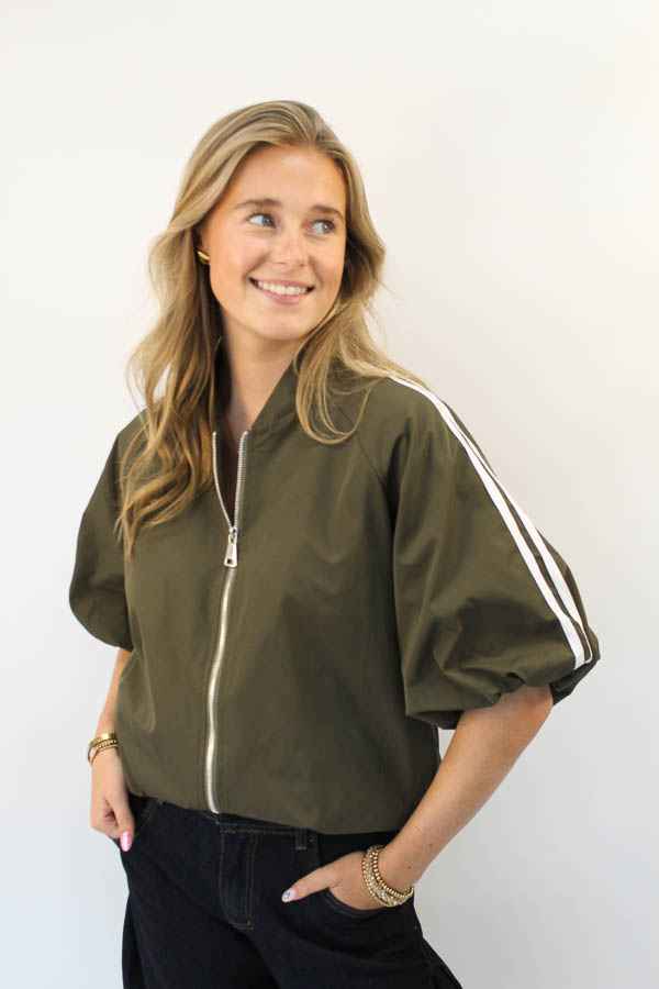 Jasje strepen khaki | Femke