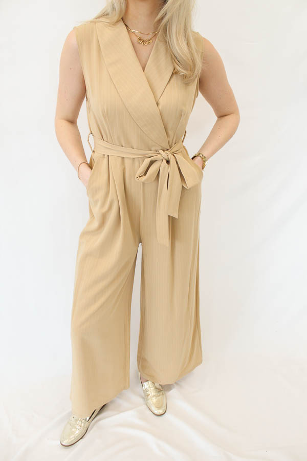 Jumpsuit strepen beige | Mia  - Afbeelding 2