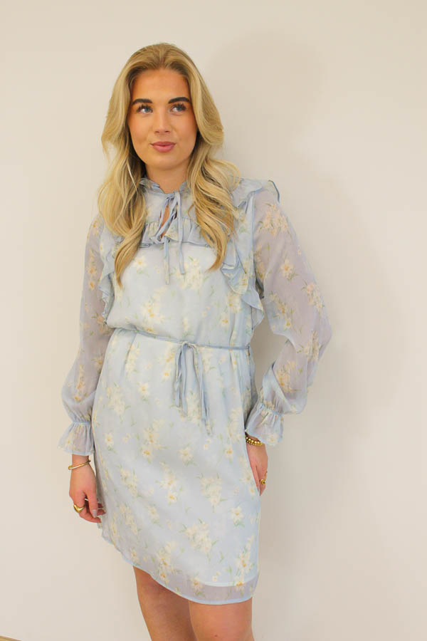 Jurk bloemenprint blauw | Rosa