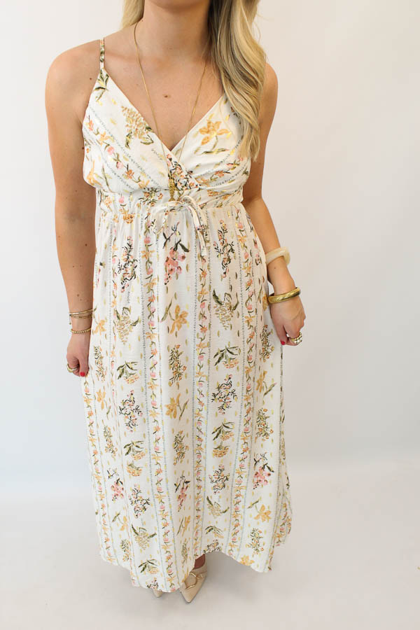 Jurk bloemenprint ecru | Liss - Afbeelding 2