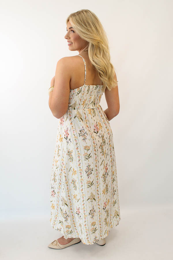 Jurk bloemenprint ecru | Liss - Afbeelding 3