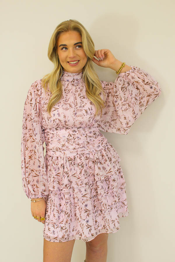 Jurk bloemenprint roze | Imre