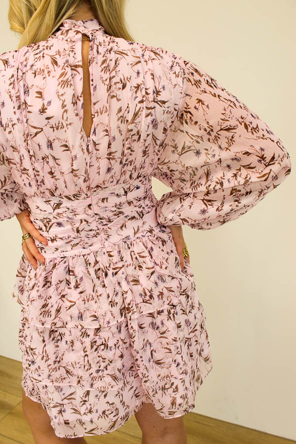 Jurk bloemenprint roze | Imre - Afbeelding 4