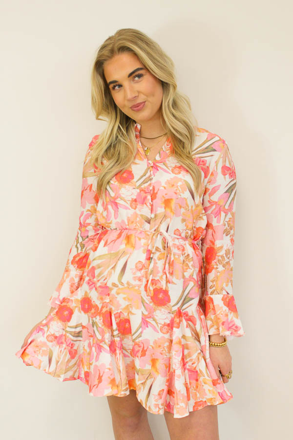 Jurk bloemenprint roze | Sofie