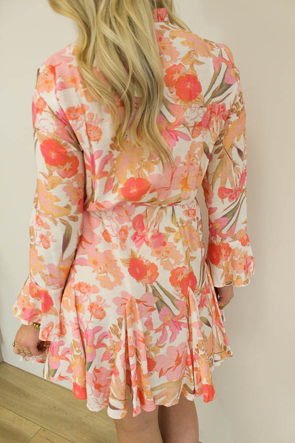 Jurk bloemenprint roze | Sofie - Afbeelding 4