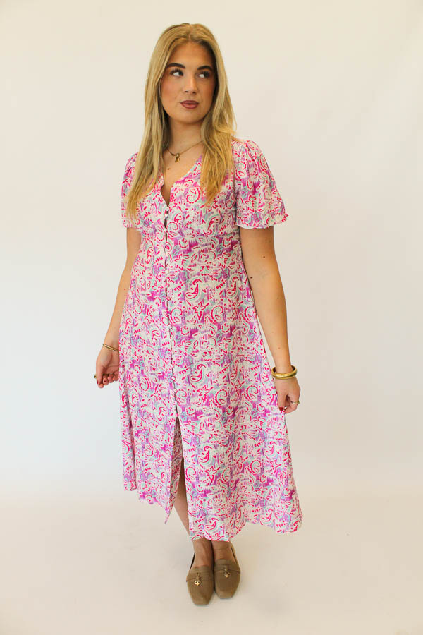 Jurk met print paars | Maja