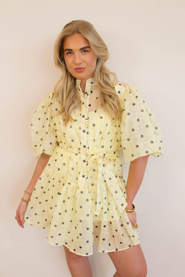 Jurk met stippen geel | Dotje