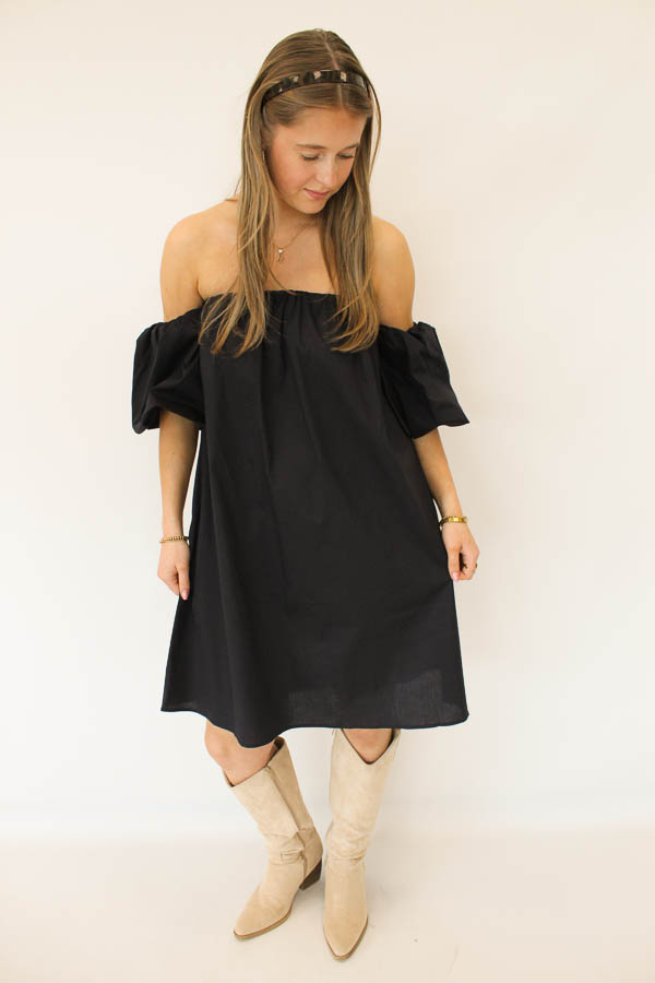 Jurk off-shoulder navy | Pien - Afbeelding 2