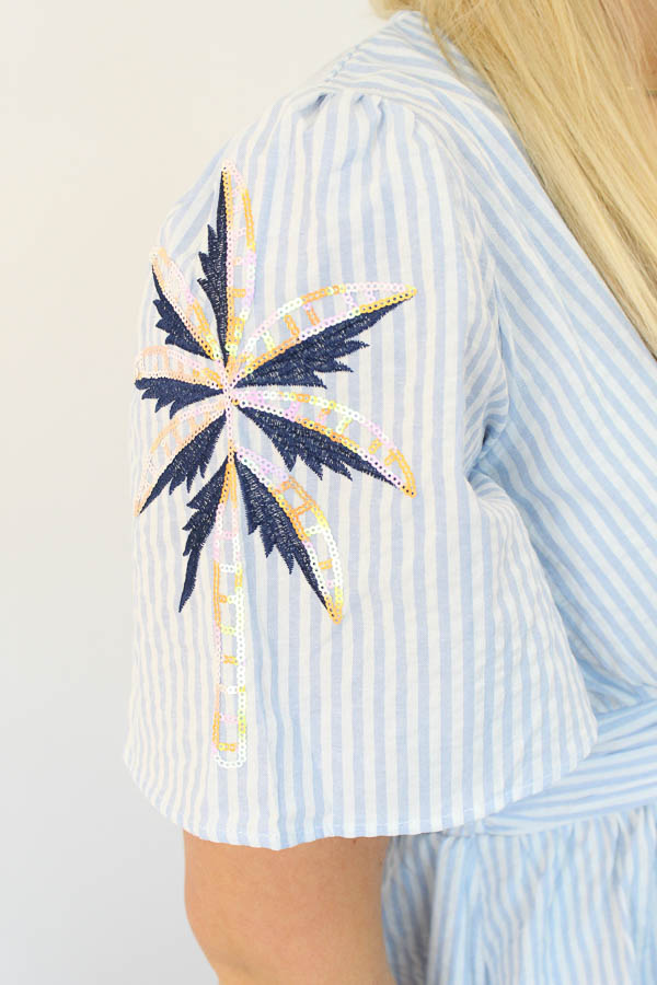 Jurk pofmouw blauw | Mia - Afbeelding 4
