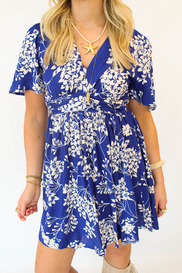 Jurk print blauw | Sera