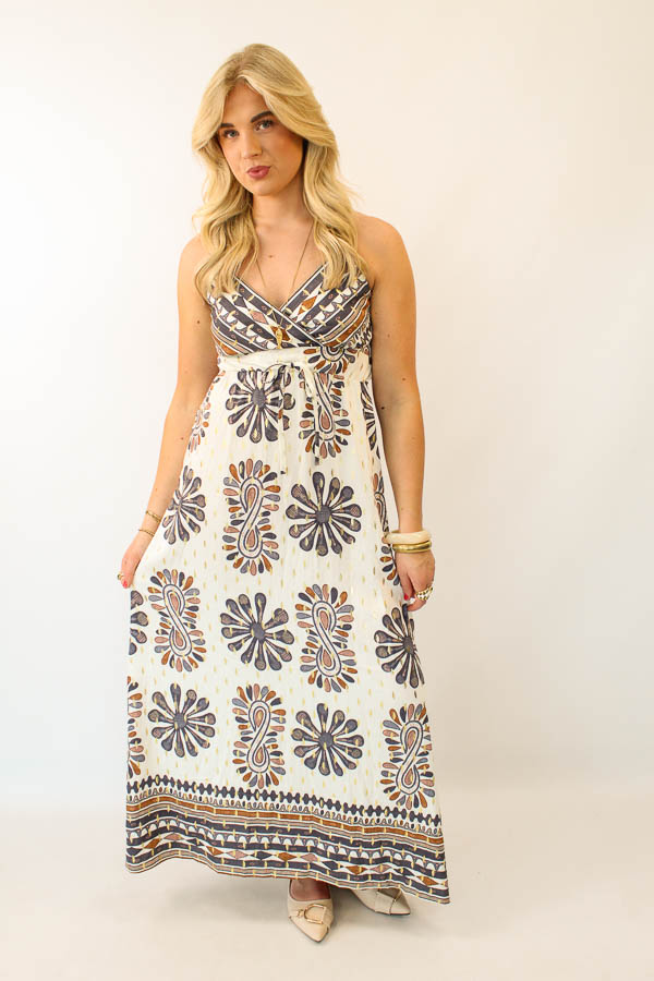 Jurk print ecru | Khloe