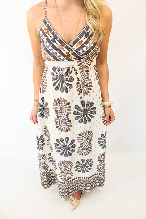 Jurk print ecru | Khloe - Afbeelding 2