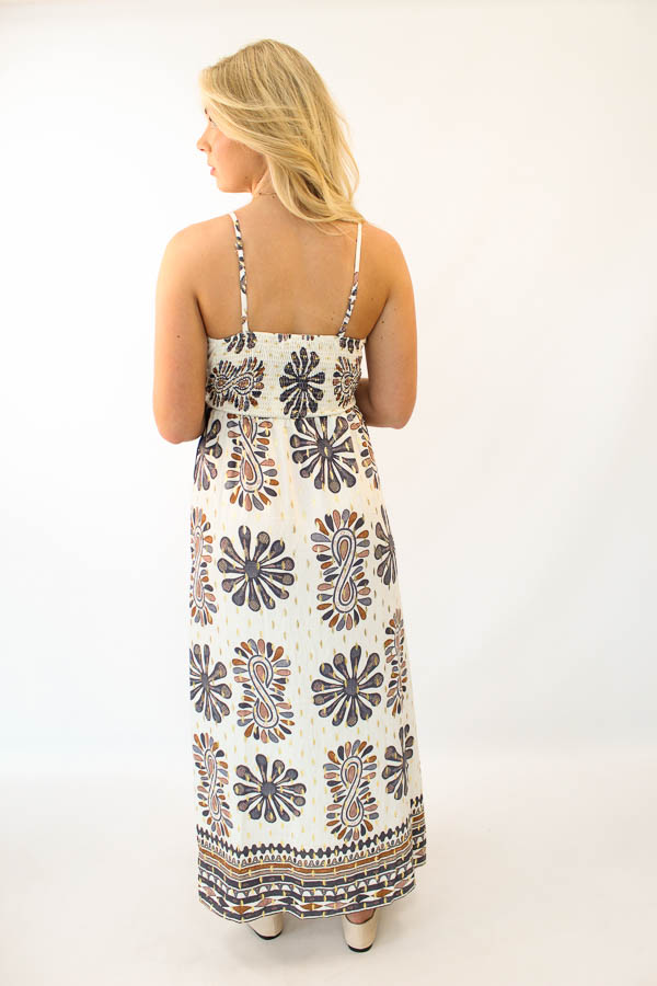 Jurk print ecru | Khloe - Afbeelding 3