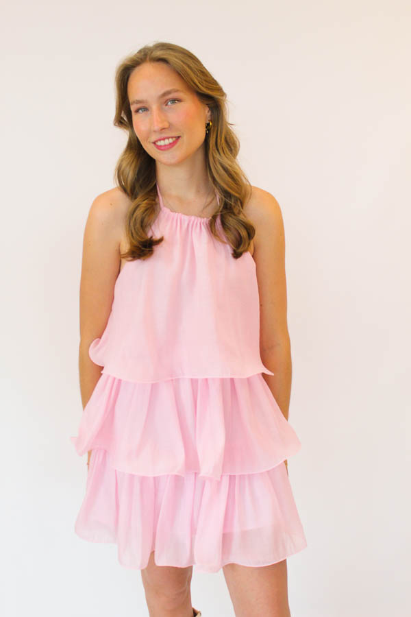 Jurk ruffels roze | Carmen