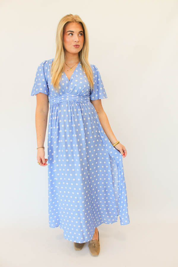 Jurk stippen blauw | Carrie