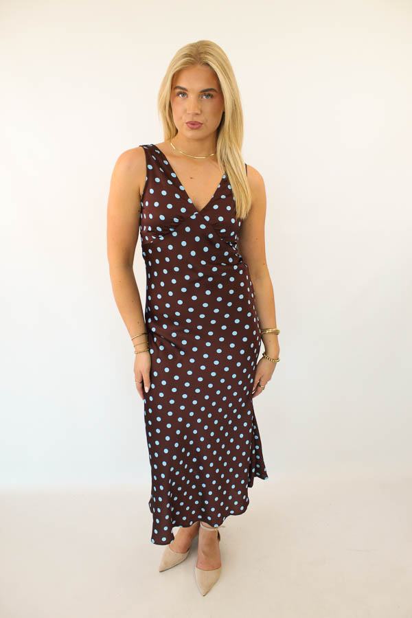 Jurk stippen bruin | Tess