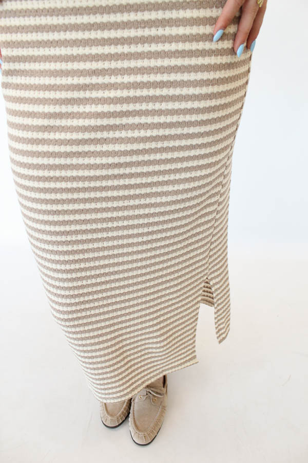 Jurk strepen beige | Anouk - Afbeelding 3
