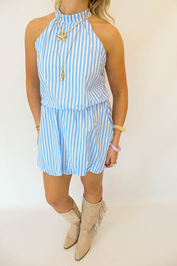 Jurk strepen blauw | Gaby - Afbeelding 2