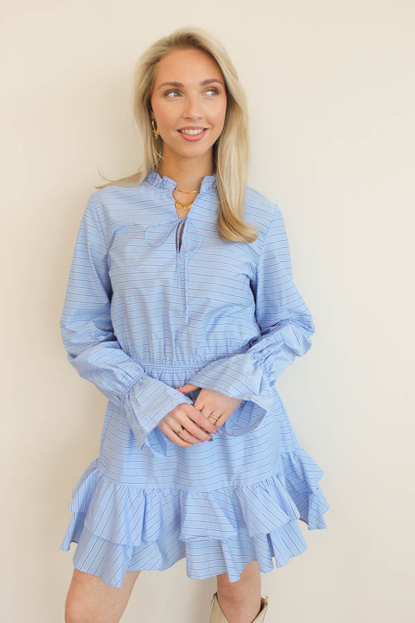 Jurk strepen blauw | Jenna
